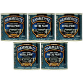 5X Hammerite Hammered Dark Green Paint 250ml Tin Paint
